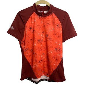 Crivit Women Large 12/14  Short Sleeve Cycling Biking Jersey Pocket 1/4 Zip